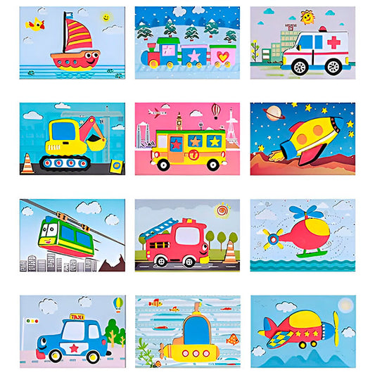 Sticky Wheels - 3D pěnové samolepky EVA (12 listů)
